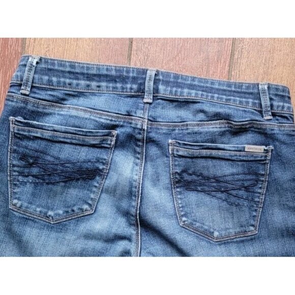 White House Black Market Jeans Size 10 Blue Denim Slim Crop Stretch Flex Fade - Picture 9 of 9